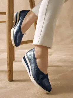 New Ballerines compensées pourtour élastiqué Femme Ballerines