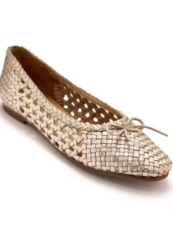 Sale Ballerines en cuir tressées Femme Ballerines