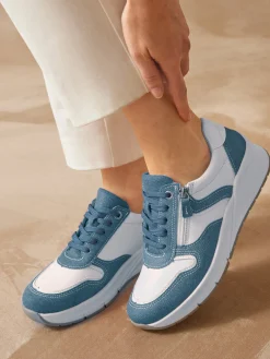 Outlet Baskets bicolores avec zip côté Femme Baskets, Derbies