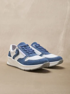 Outlet Baskets bicolores avec zip côté Femme Baskets, Derbies