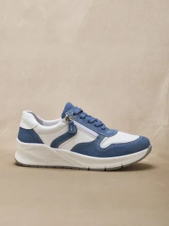 Outlet Baskets bicolores avec zip côté Femme Baskets, Derbies