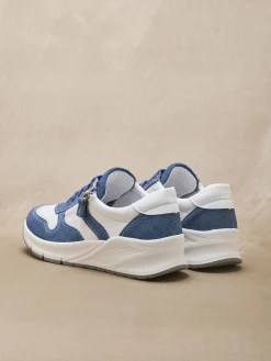 Outlet Baskets bicolores avec zip côté Femme Baskets, Derbies