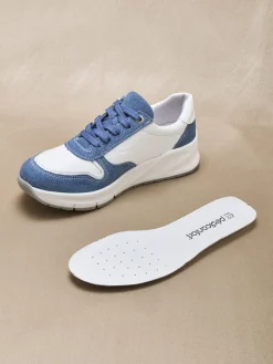 Outlet Baskets bicolores avec zip côté Femme Baskets, Derbies