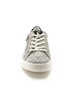 New Baskets cuir avec zip et lacets Femme Baskets, Derbies