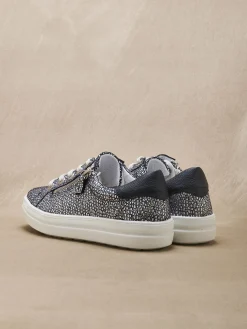 Baskets cuir avec zip et lacets Femme Baskets, Derbies