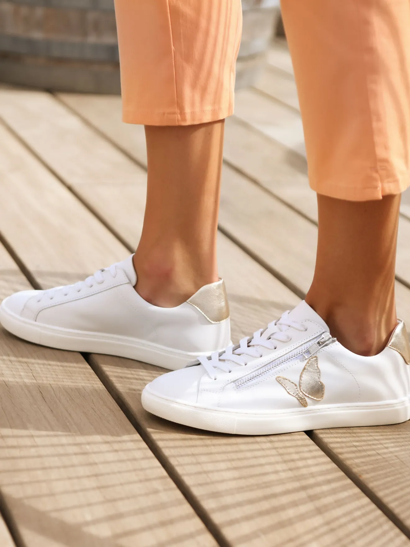 Online Baskets cuir motif papillon Femme Baskets, Derbies