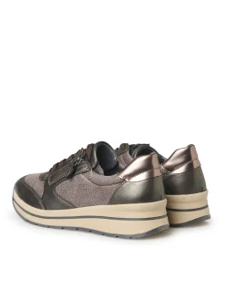 Outlet Baskets zip et lacets semelle amovible Femme Baskets, Derbies