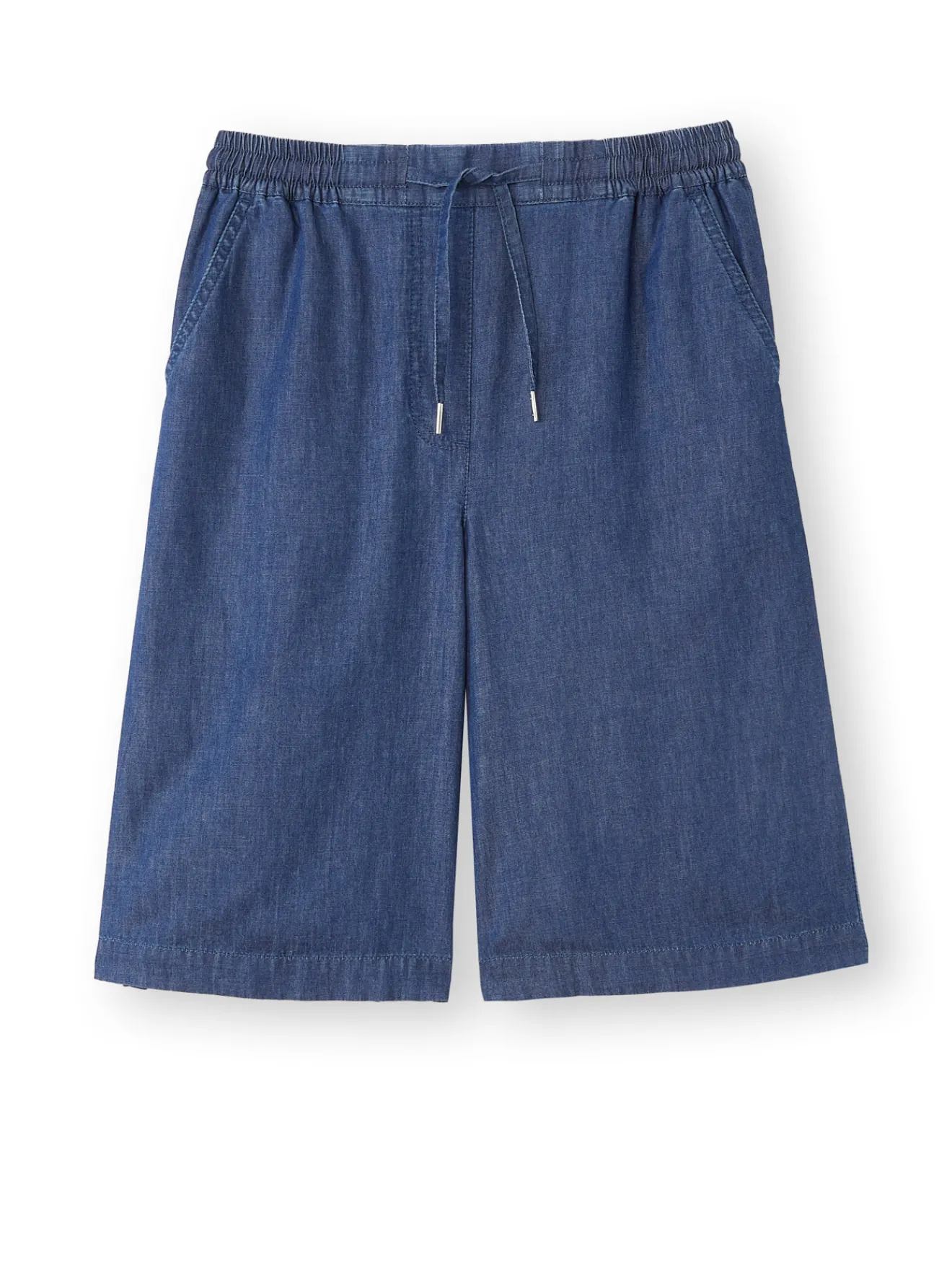 Sale Bermuda en chambray élastiqué Femme Pantalon