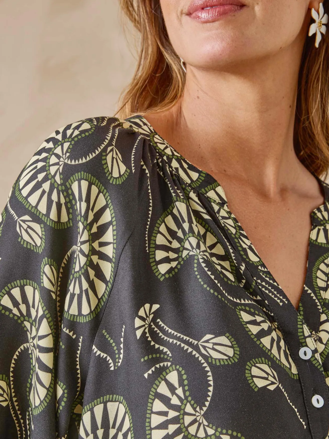 Clearance Blouse à fronces manches longues Femme Chemisier, Blouse