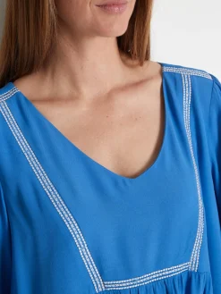Online Blouse ample en crêpe Femme Tunique|Chemisier, Blouse