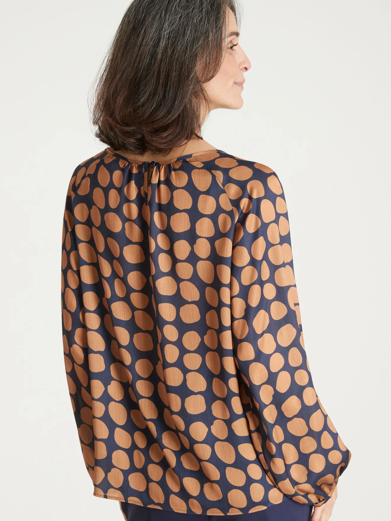 Blouse ample voile satiné Femme Tunique|Chemisier, Blouse