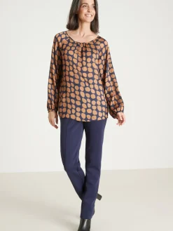 Blouse ample voile satiné Femme Tunique|Chemisier, Blouse