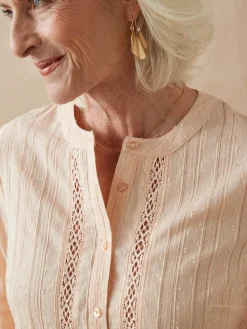 Sale Blouse avec jeu de macramé Femme Tunique|Chemisier, Blouse