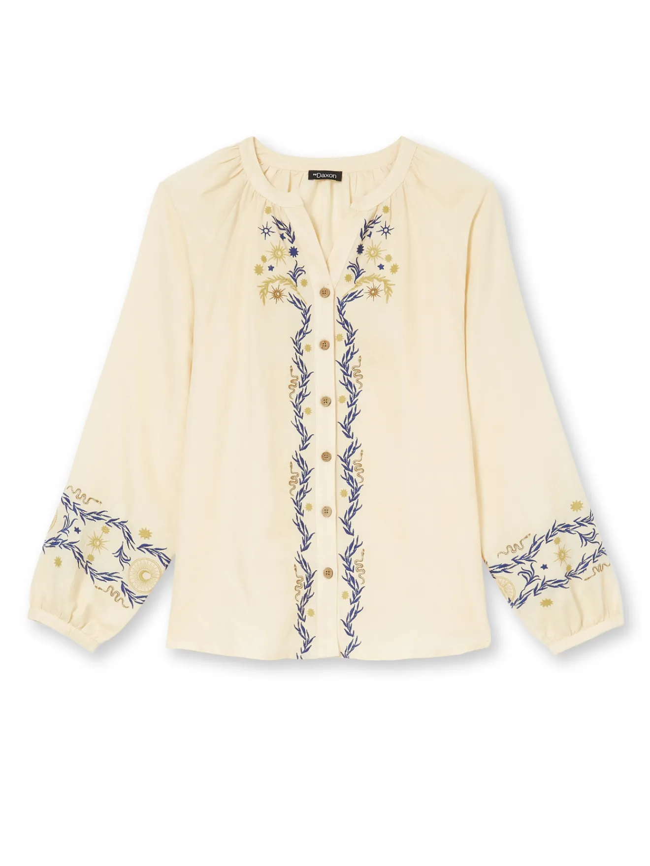 Blouse brodée avec lin Femme Chemisier, Blouse