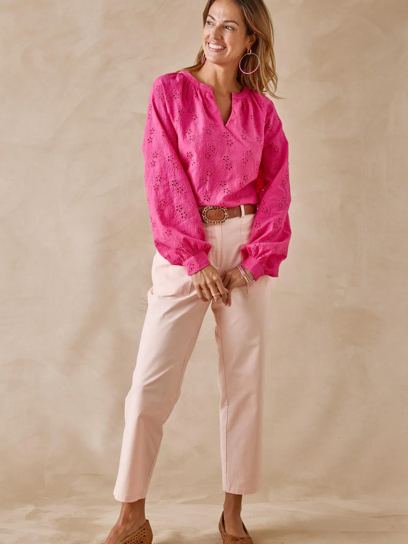 Online Blouse en brooderie anglaise Femme Chemisier, Blouse