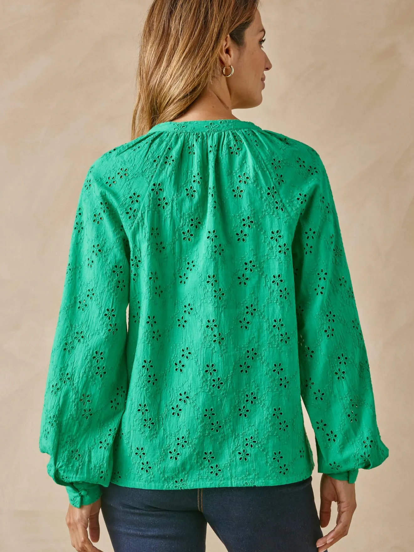 Blouse en brooderie anglaise Femme Chemisier, Blouse