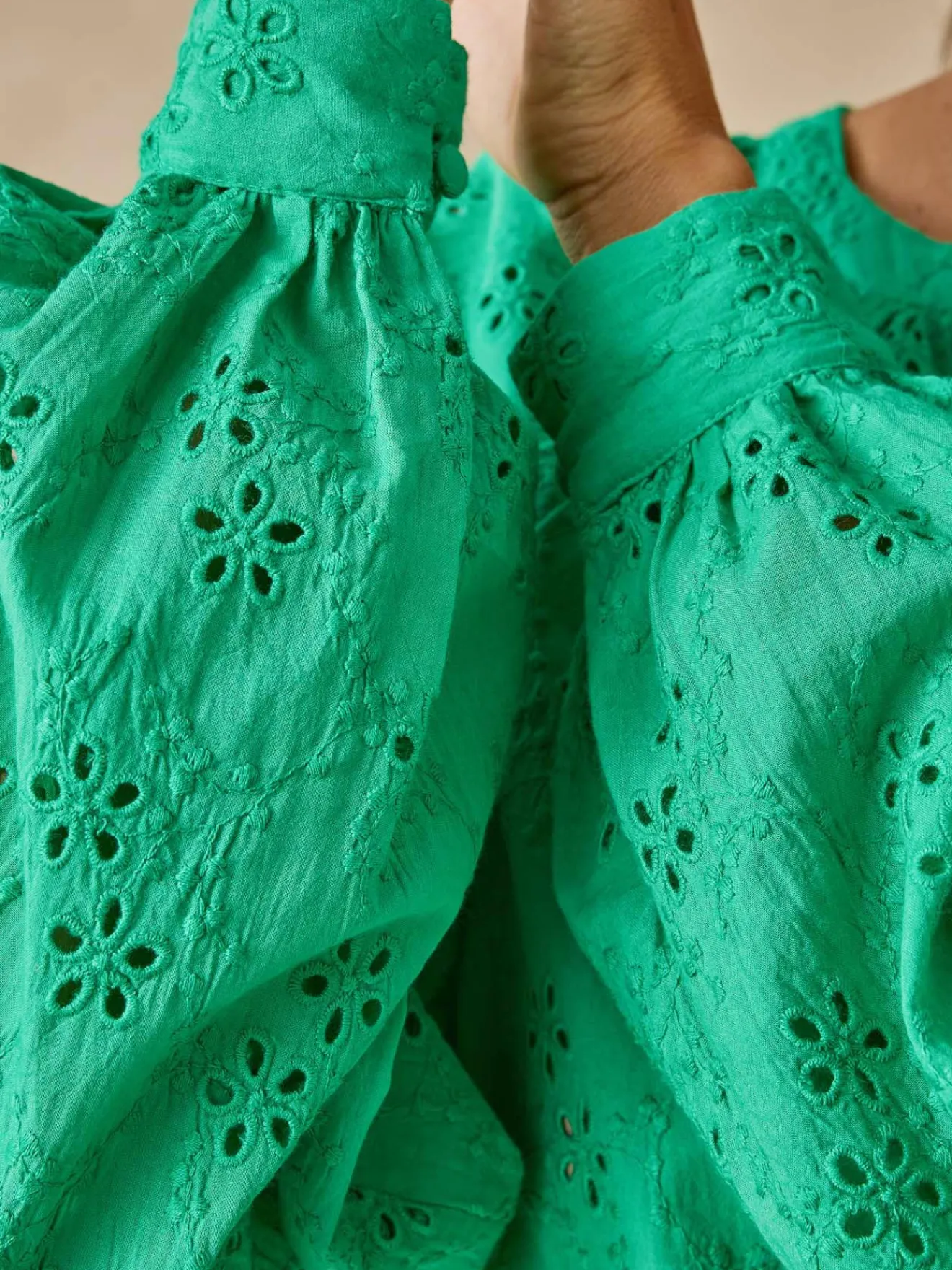 Blouse en brooderie anglaise Femme Chemisier, Blouse