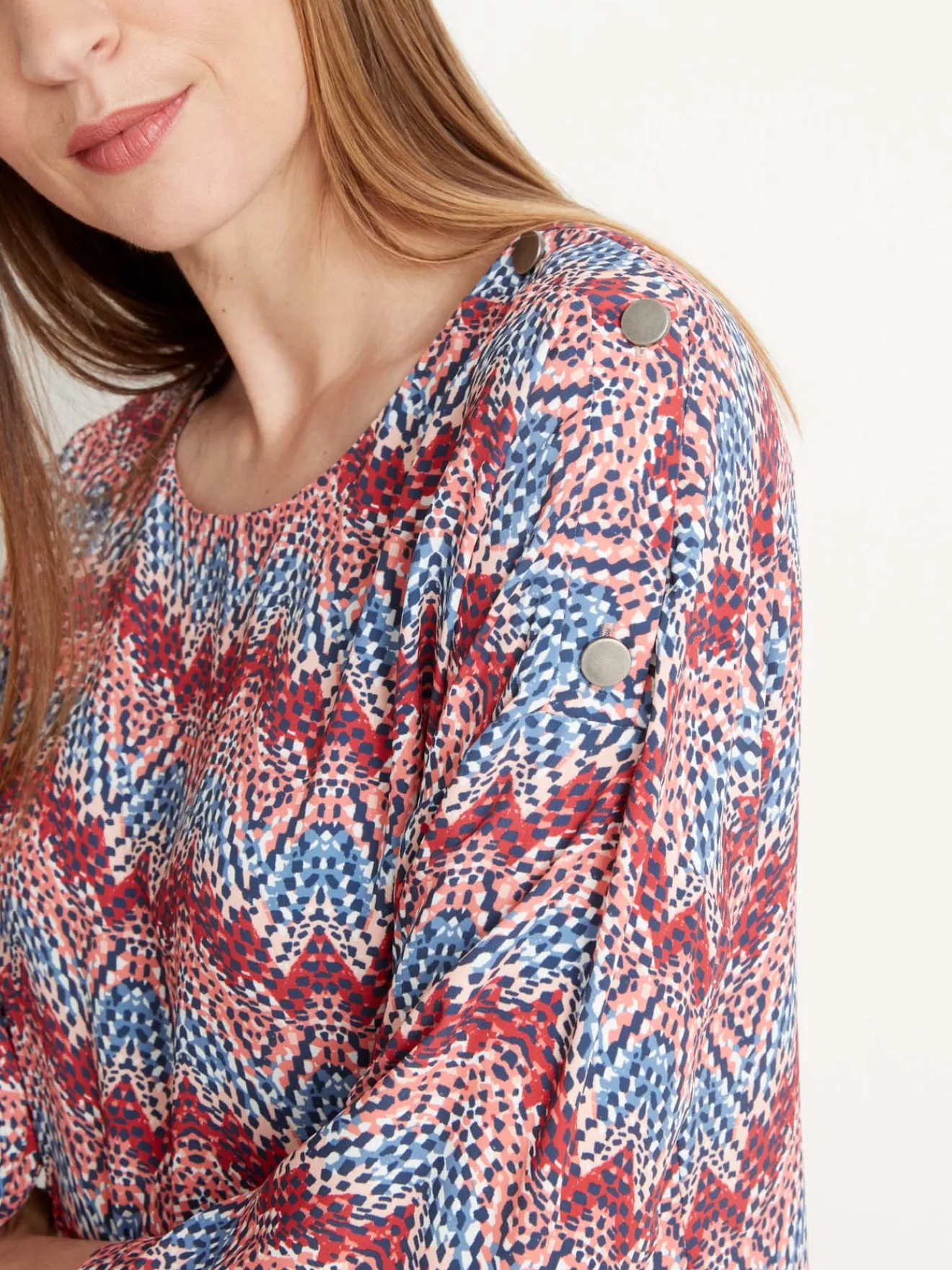 New Blouse en crêpe fluide Femme Tunique|Chemisier, Blouse