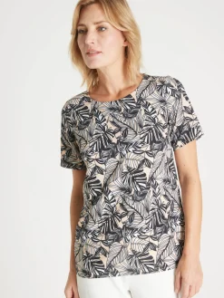 Blouse en crêpe manches courtes Femme Chemisier, Blouse