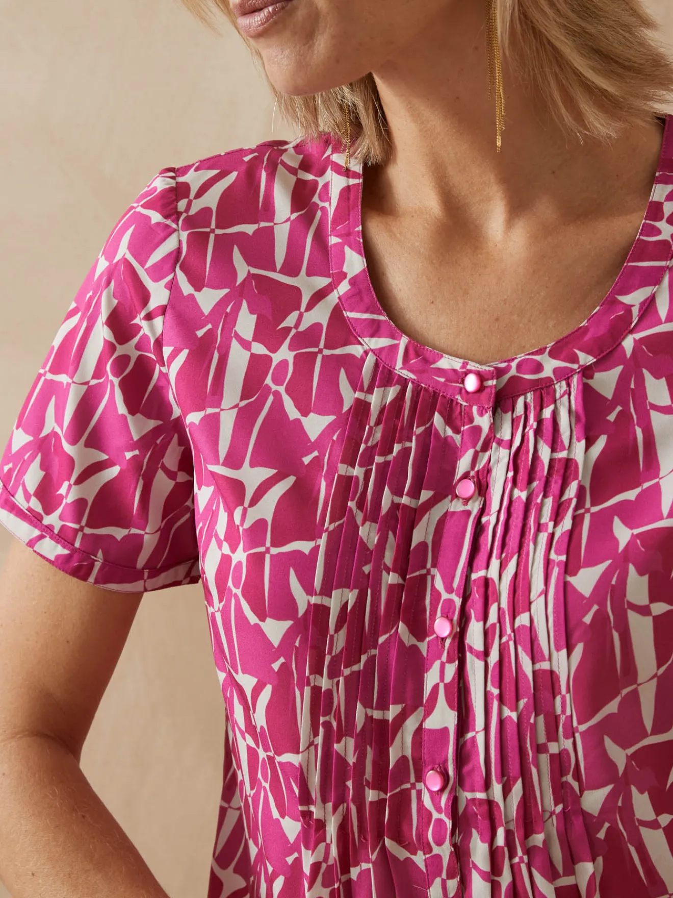 Discount Blouse en microfibre manches courtes Femme Chemisier, Blouse