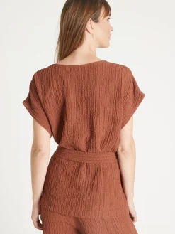 Best Blouse en seersucker Femme Chemisier, Blouse