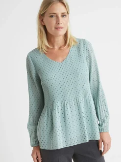 Best Blouse en voile au plissé permanent Femme Tunique|Chemisier, Blouse
