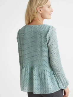 Best Blouse en voile au plissé permanent Femme Tunique|Chemisier, Blouse