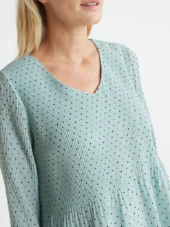 Best Blouse en voile au plissé permanent Femme Tunique|Chemisier, Blouse