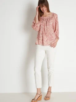 Online Blouse encolure carrée Femme Tunique|Chemisier, Blouse