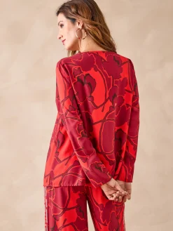 Blouse encolure V Femme Tunique|Chemisier, Blouse