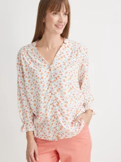 Online Blouse encolure V fantaisie Femme Chemisier, Blouse