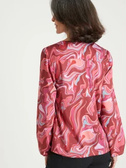 Sale Blouse fluide encolure V Femme Tunique|Chemisier, Blouse