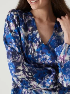 Outlet Blouse fluide encolure V Femme Tunique|Chemisier, Blouse