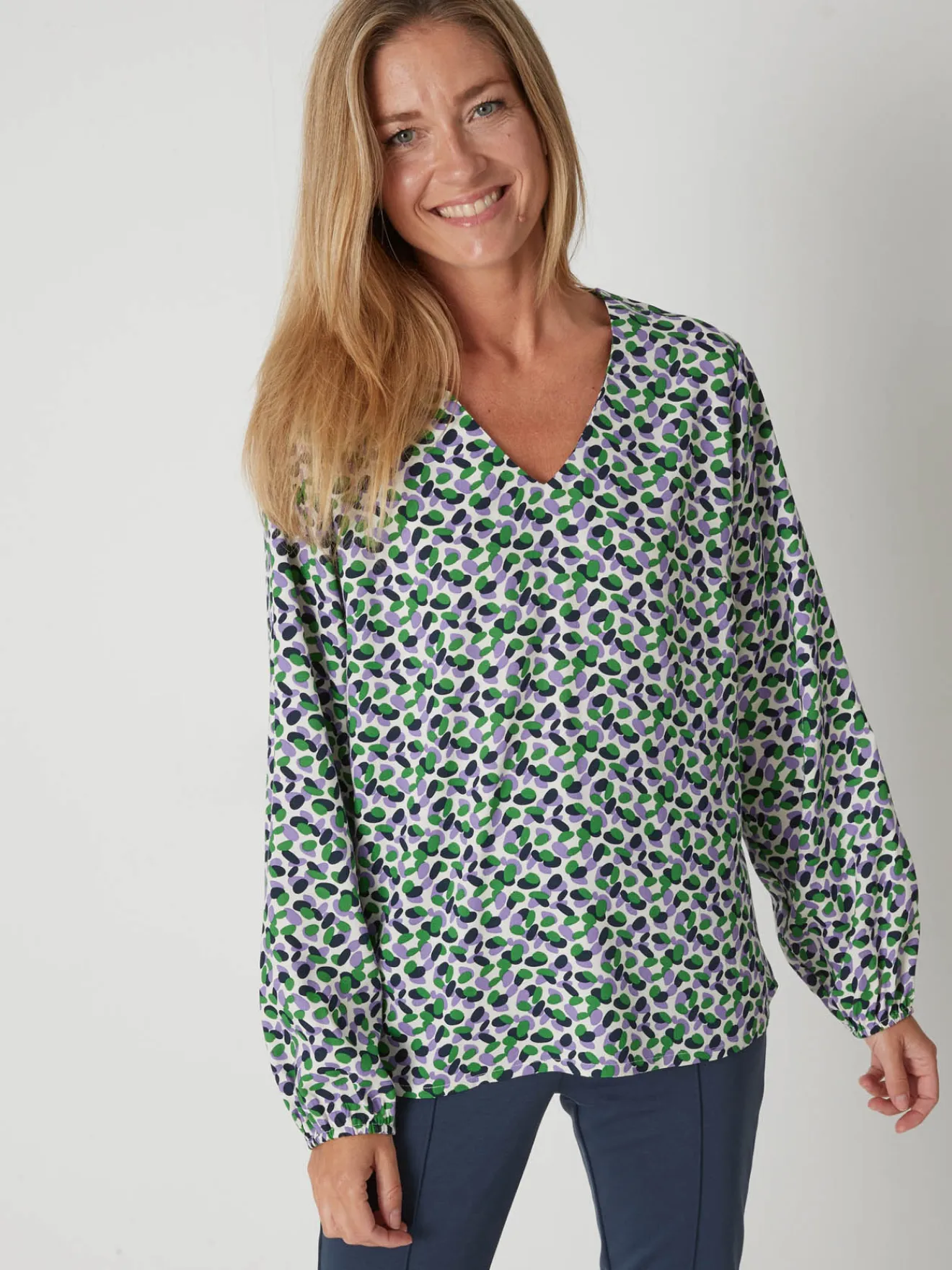 Discount Blouse fluide encolure V Femme Tunique|Chemisier, Blouse