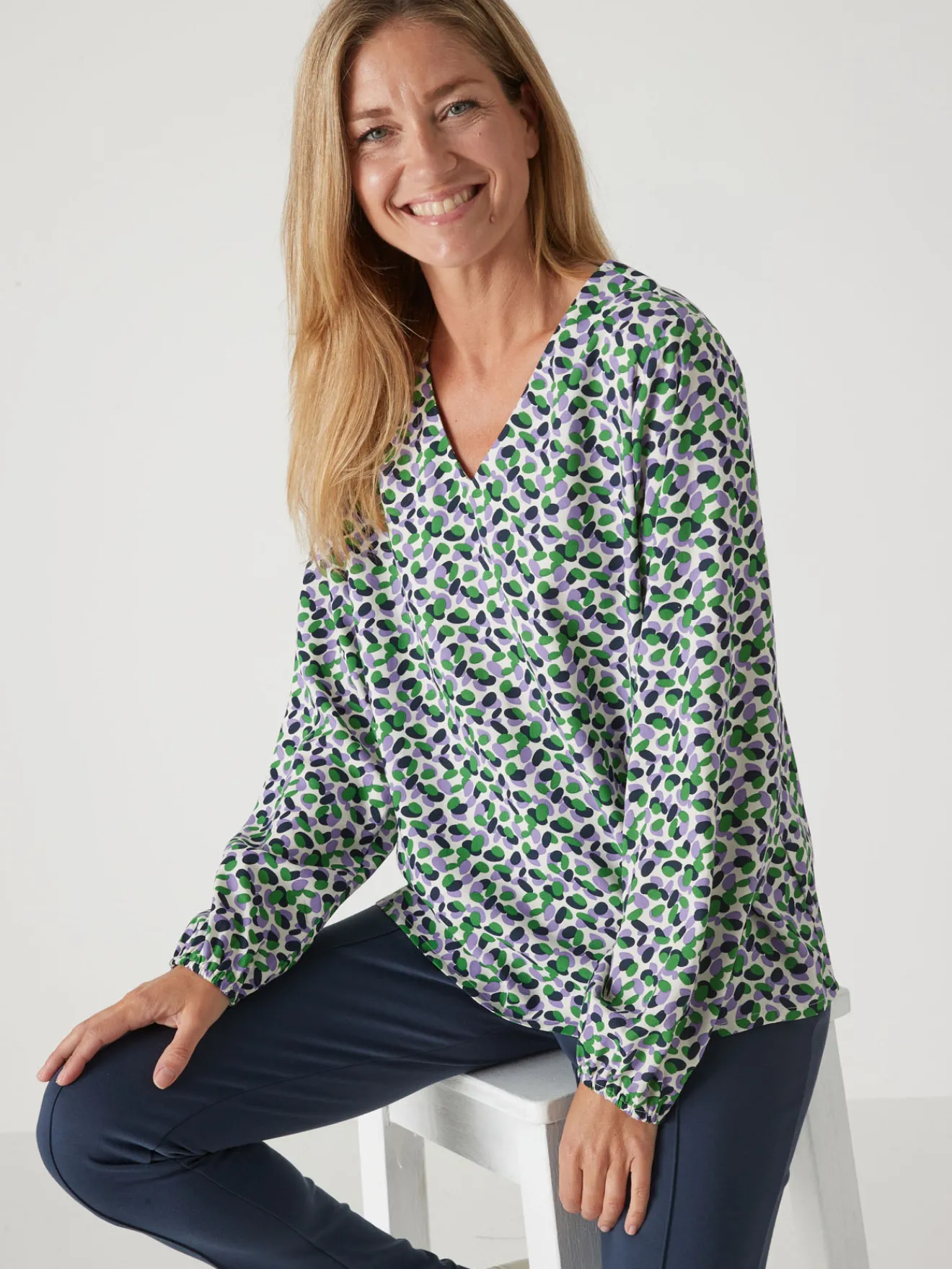 Discount Blouse fluide encolure V Femme Tunique|Chemisier, Blouse