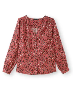 Sale Blouse fluide encolure V Femme Tunique|Chemisier, Blouse
