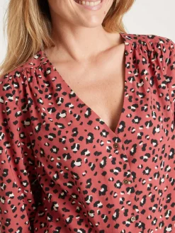 Sale Blouse fluide encolure V Femme Tunique|Chemisier, Blouse
