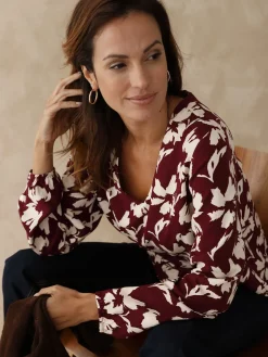 Discount Blouse fluide encolure V Femme Tunique|Chemisier, Blouse