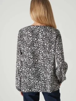 Sale Blouse fluide encolure V Femme Tunique|Chemisier, Blouse