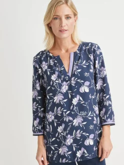 Clearance Blouse fluide manches 3/4 Femme Chemisier, Blouse