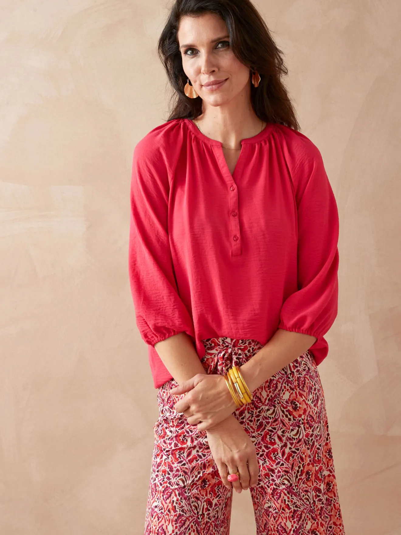 Clearance Blouse fluide manches bouffantes Femme Chemisier, Blouse