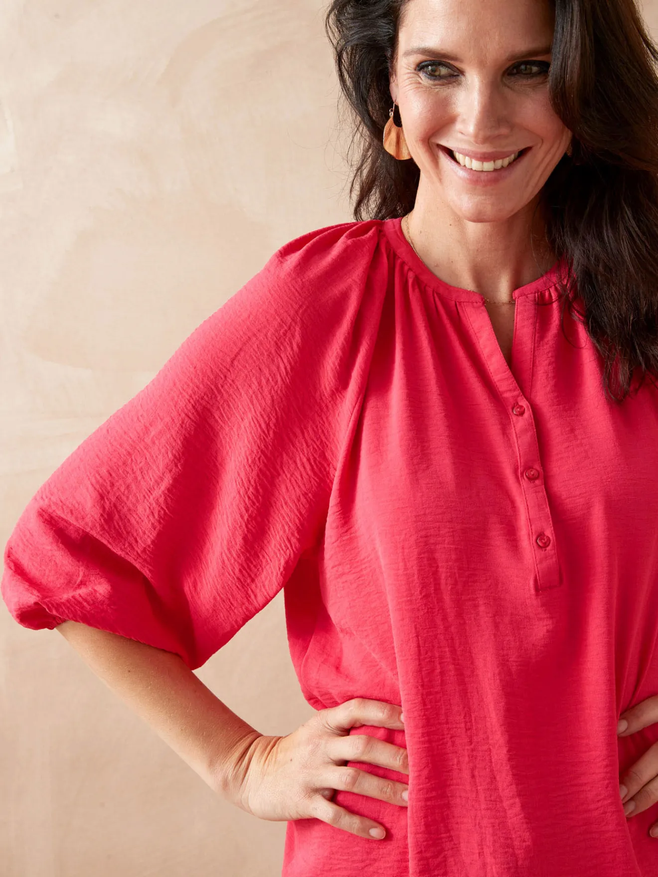 Clearance Blouse fluide manches bouffantes Femme Chemisier, Blouse