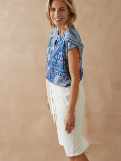 Outlet Blouse fluide manches T Femme Chemisier, Blouse