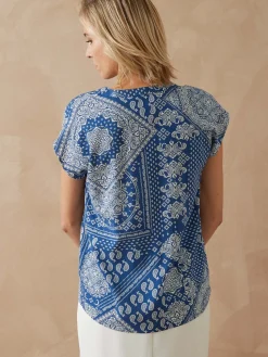 Outlet Blouse fluide manches T Femme Chemisier, Blouse