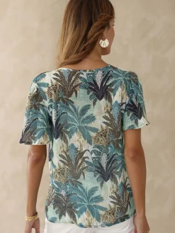 New Blouse manches papillon Femme Chemisier, Blouse