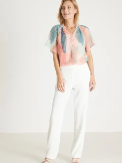 Best Blouse vaporeuse manches papillon Femme Chemisier, Blouse