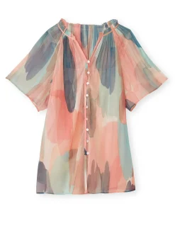 Best Blouse vaporeuse manches papillon Femme Chemisier, Blouse