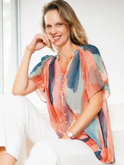 Best Blouse vaporeuse manches papillon Femme Chemisier, Blouse