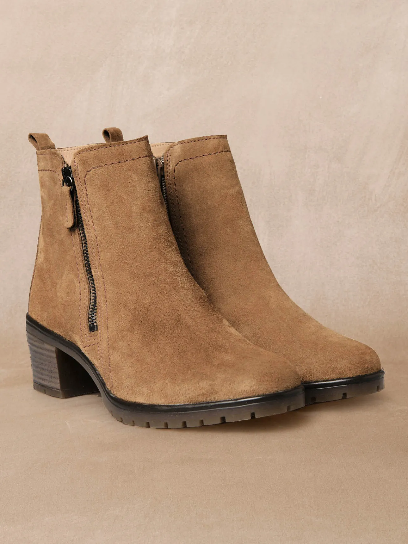 Boots dessus cuir velours extra larges Femme Boots