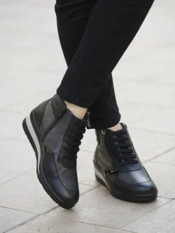 Clearance Boots zippées et lacées doublées suédine Femme Boots